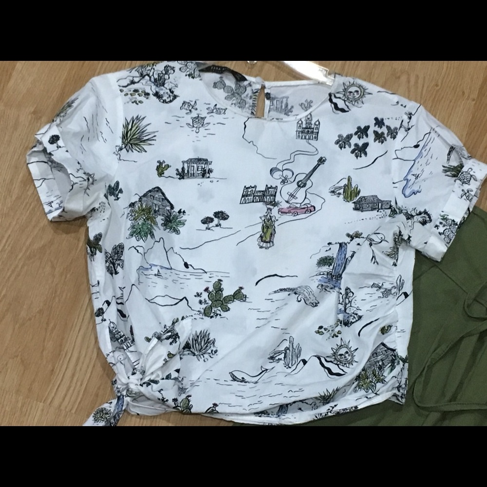 Zara | Vacation Print Cropped Top